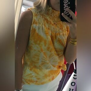 Karlie Yellow Tie-Dye Tank Top
